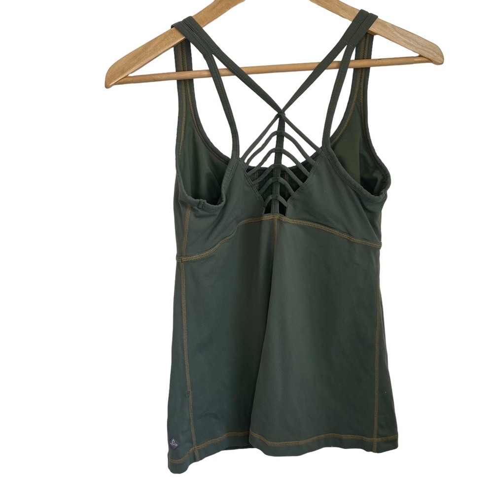 PrAna Women's Naturale Tank Top in Forest Green Size Medium Strappy Detail - Picture 8 of 8